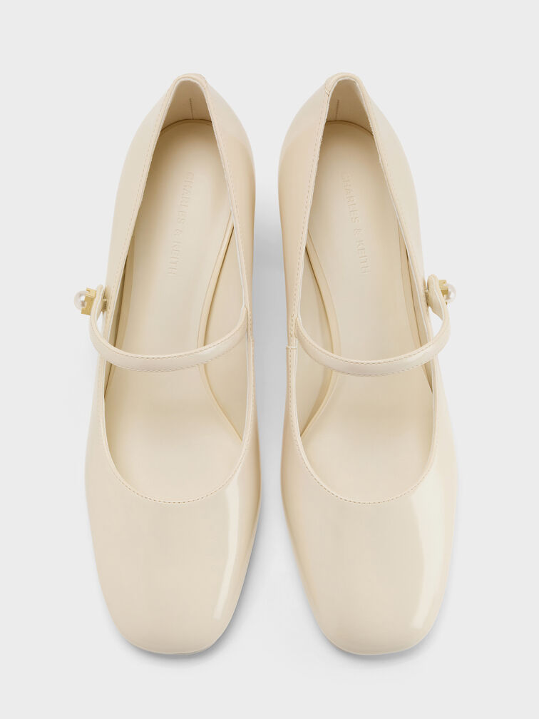 Marie Pearl Mary Jane Pumps, Cream, hi-res