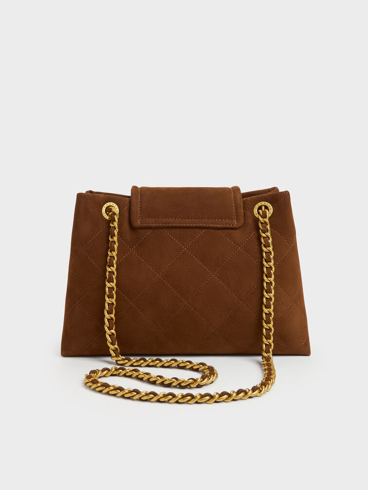 T&uacute;i đeo vai nắp gập Apfra, Pecan Brown, hi-res