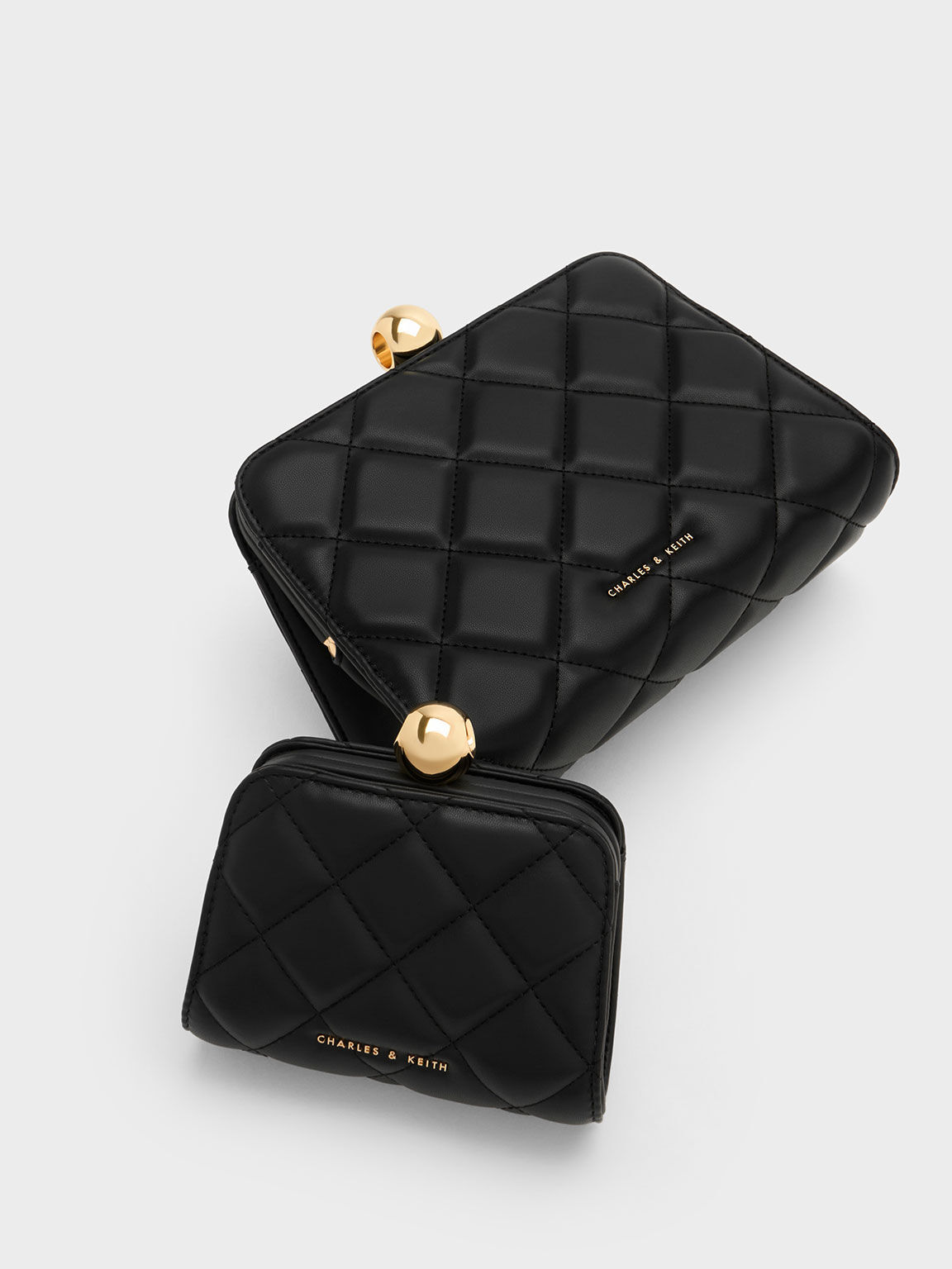Gift Set: Mini Quilted Chain Bag, Black, hi-res