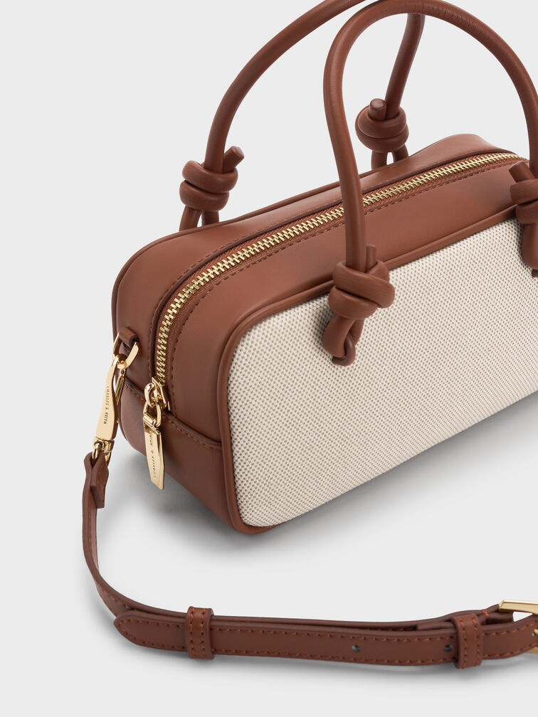 T&uacute;i x&aacute;ch Sammie Knotted Handle, Taupe Canvas, hi-res