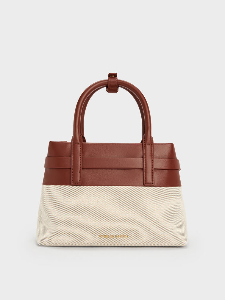 T&uacute;i x&aacute;ch h&igrave;nh thang Mini Behn Canvas Belted, Gạch, hi-res