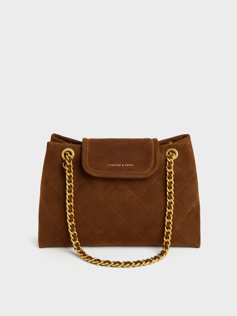 T&uacute;i đeo vai nắp gập Apfra, Pecan Brown, hi-res
