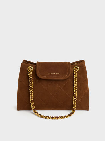 T&uacute;i đeo vai nắp gập Apfra, Pecan Brown, hi-res