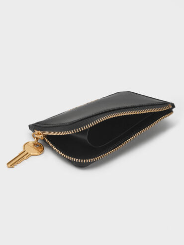 V&iacute; phom chữ nhật Zip Around, Đen, hi-res