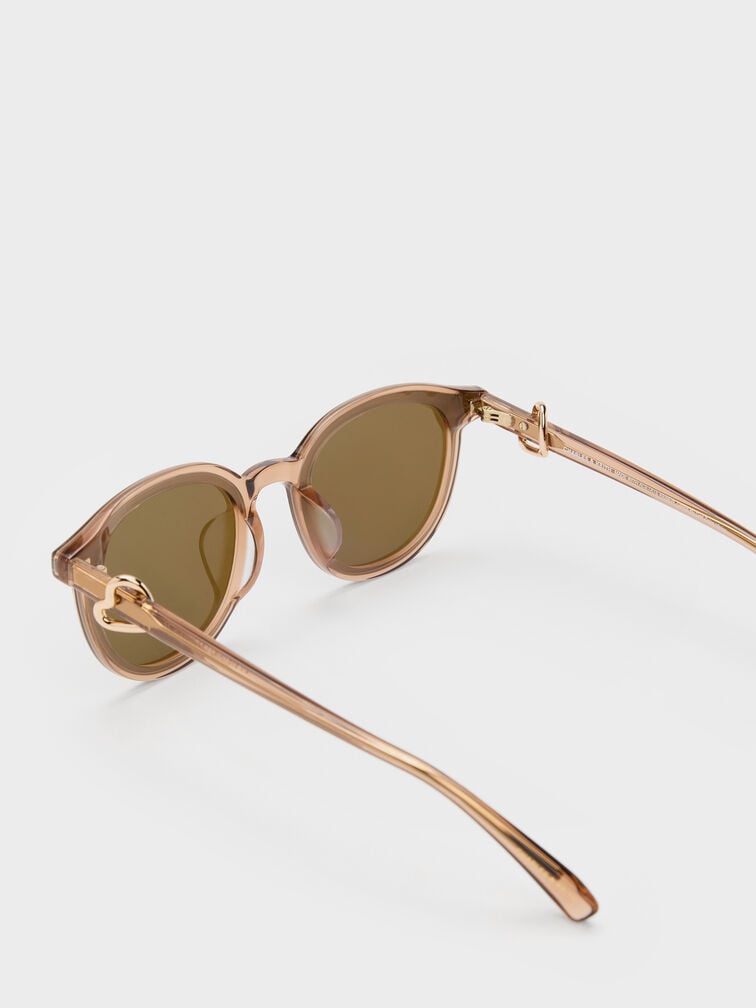 Ciara Heart-Motif Sunglasses, Chestnut Brown, hi-res