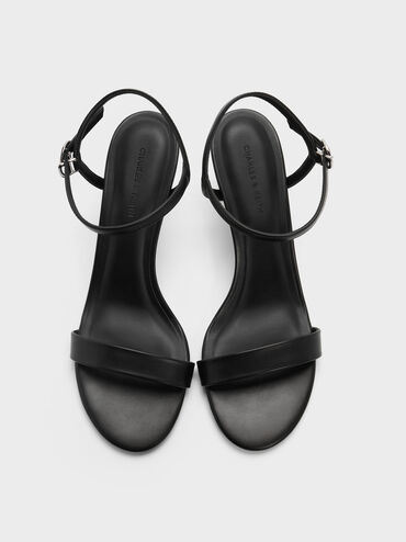 Giày sandals cao gót Slant-Heel, Đen, hi-res
