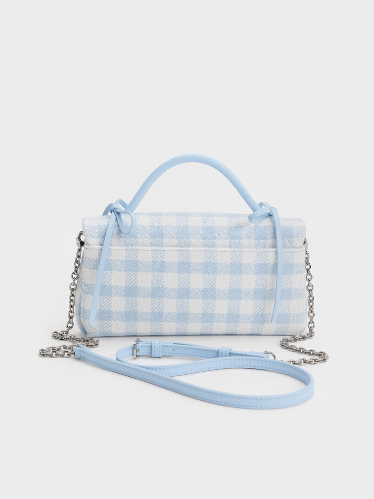 V&iacute; cầm tay phom chữ nhật Hazel Gingham, Gingham Blue, hi-res