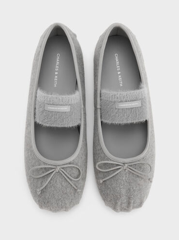 Winona Felt Mary Jane Flats, Light Grey, hi-res