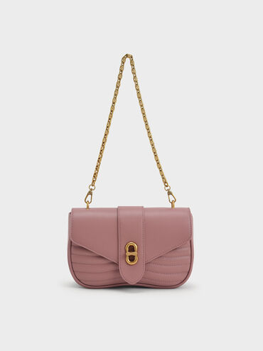 Mauve Aubrielle Panelled Crossbody Bag Mauve Bags CHARLES