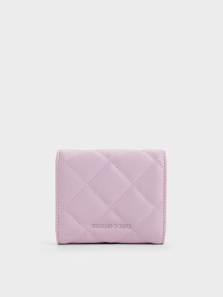 Arrietty Quilted Curved-Flap Wallet, Glycine, hi-res
