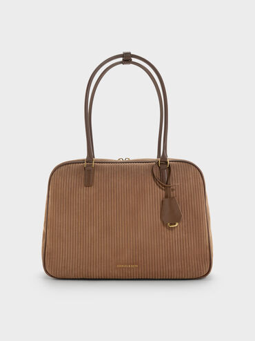 Túi đeo vai phom chữ nhật Large Sianna, Nâu mocha, hi-res