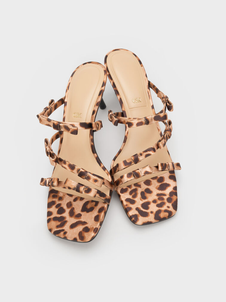 Gi&agrave;y sandals cao g&oacute;t Jessy Recycled Polyester Leopard-Print Bow, Nhiều m&agrave;u, hi-res