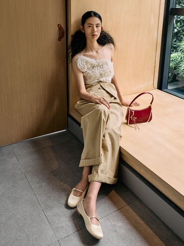 Elspeth Horse-Motif Shoulder Bag, Tomato Red, hi-res