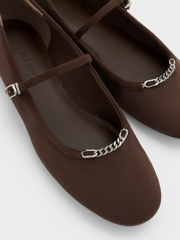 Gi&agrave;y b&uacute;p b&ecirc; đế bệt Shila, Dark Brown Textured, hi-res