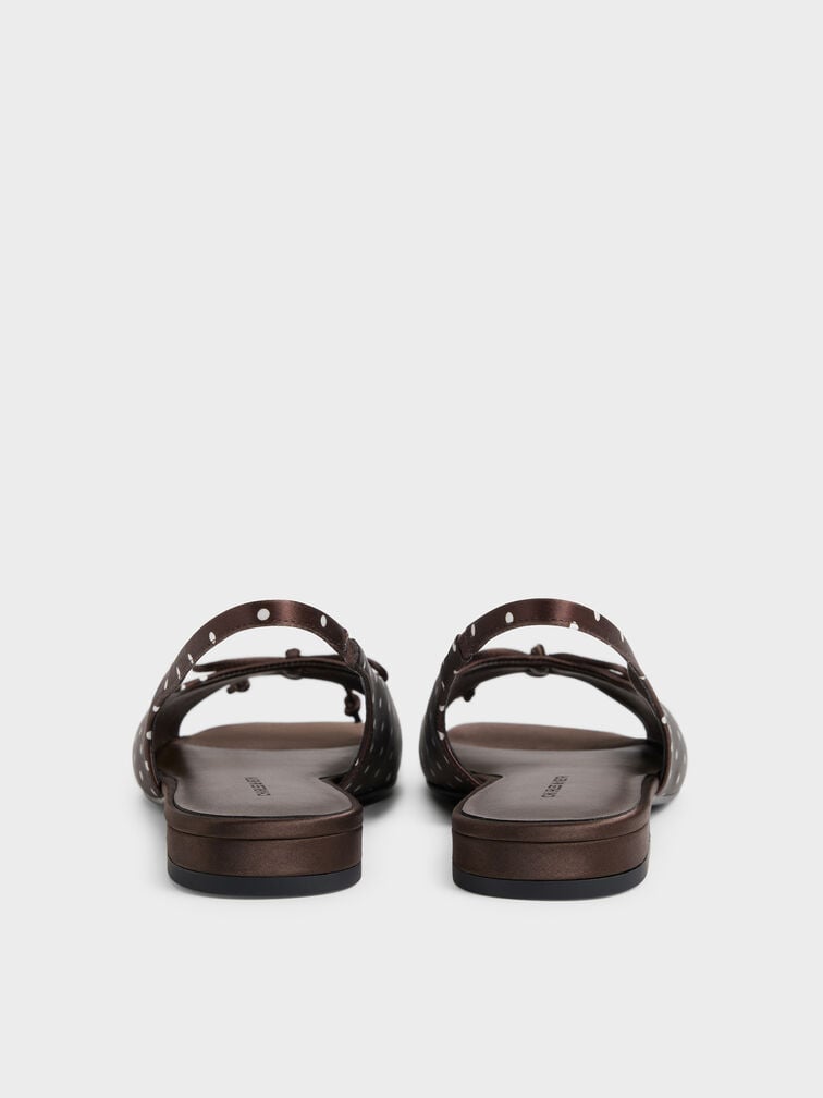 Gi&agrave;y sandals đế thấp Imani Polka-Dot, Dark Brown Textured, hi-res