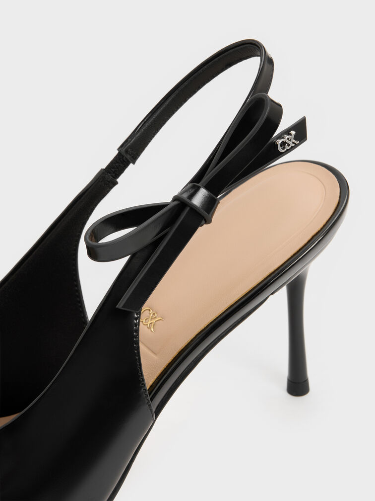 Gi&agrave;y sandals cao g&oacute;t Anastasia, Đen b&oacute;ng nh&aacute;m, hi-res
