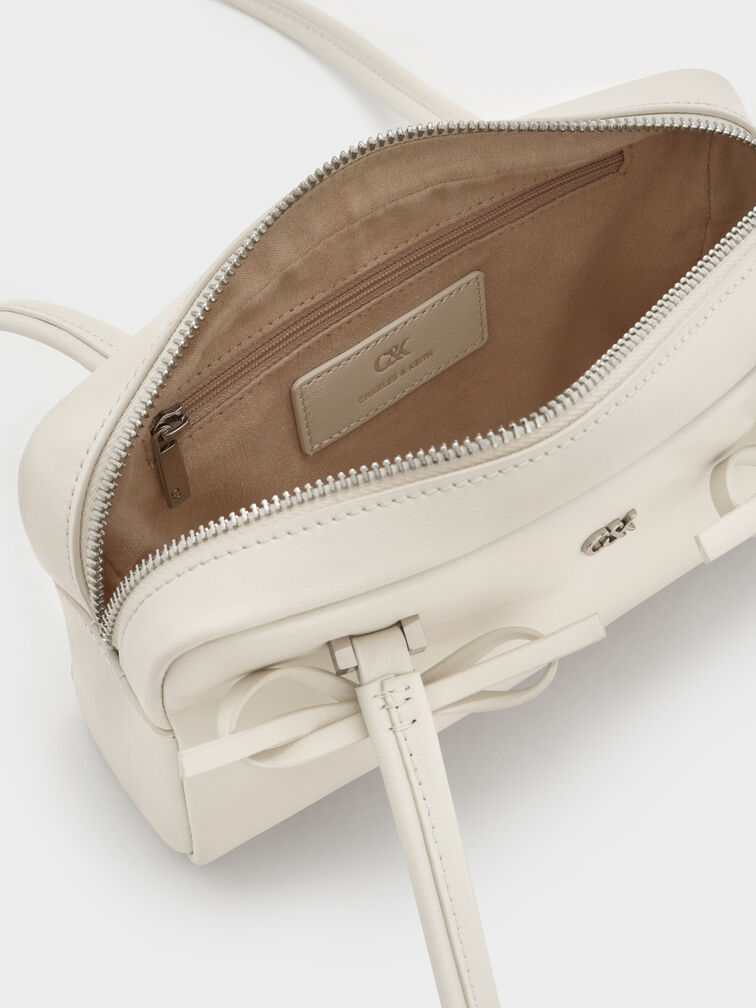 T&uacute;i đeo vai phom chữ nhật Shirley Bow, Daisy Chalk, hi-res