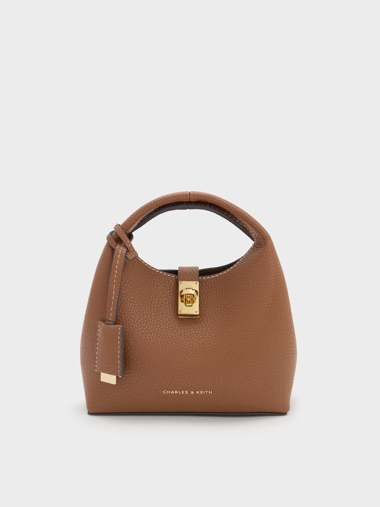 Mini Chance Turn-Lock Bucket Bag, Chocolate, hi-res