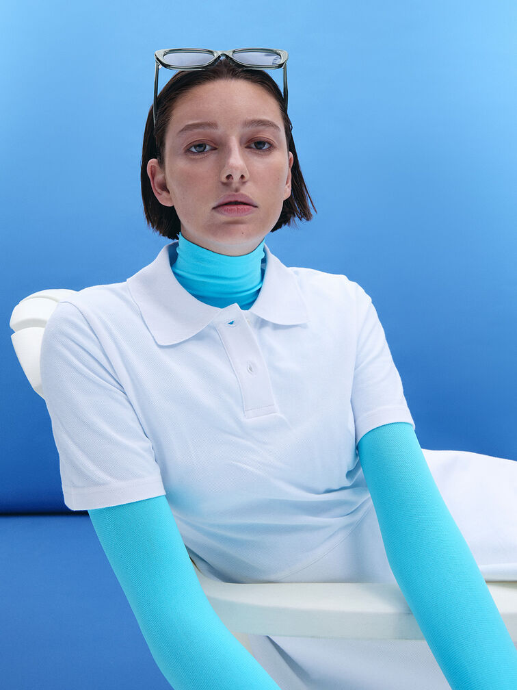 Maeva Recycled Acetate Cat-Eye Sunglasses, Teal, hi-res