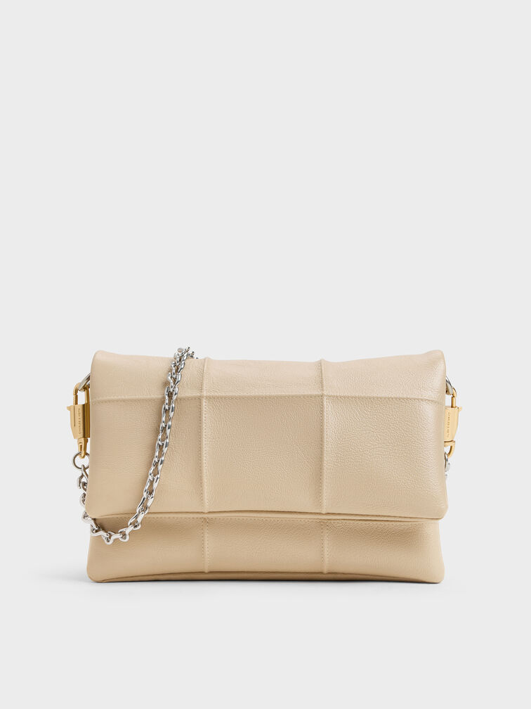 T&uacute;i đeo ch&eacute;o chần b&ocirc;ng Delfina, Sand Beige, hi-res