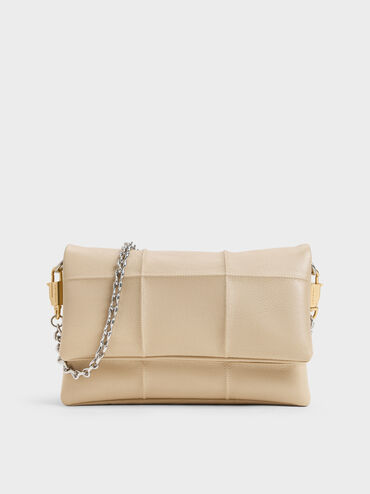T&uacute;i đeo ch&eacute;o chần b&ocirc;ng Delfina, Sand Beige, hi-res