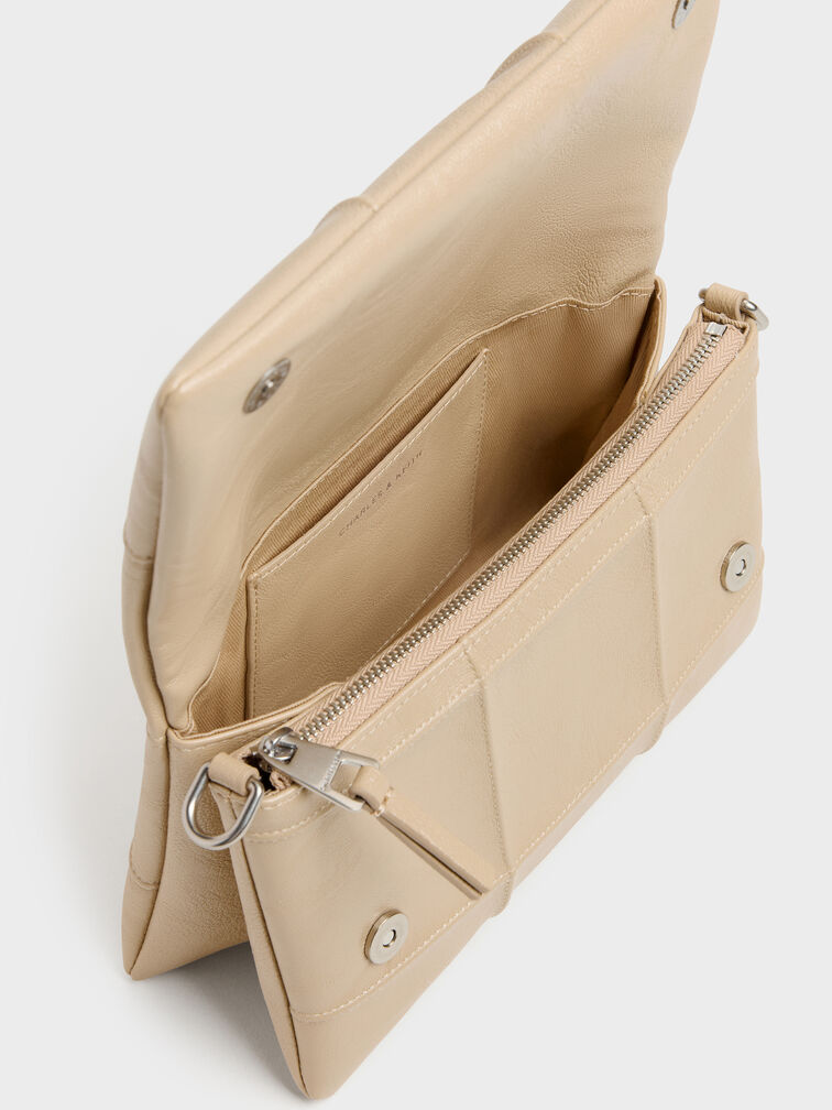 T&uacute;i đeo ch&eacute;o chần b&ocirc;ng Delfina, Sand Beige, hi-res