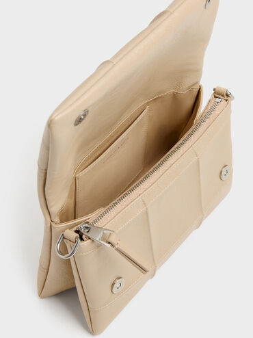 T&uacute;i đeo ch&eacute;o chần b&ocirc;ng Delfina, Sand Beige, hi-res