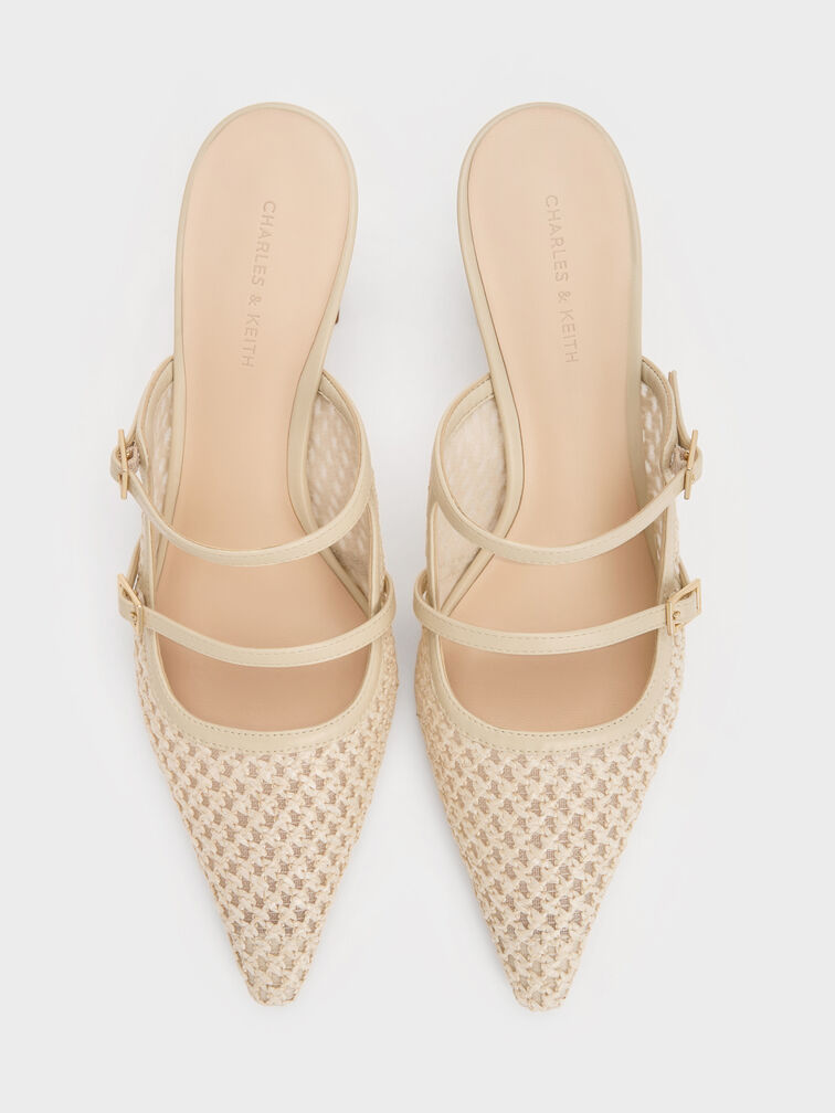 Gi&agrave;y mules cao g&oacute;t Raffia, Be, hi-res
