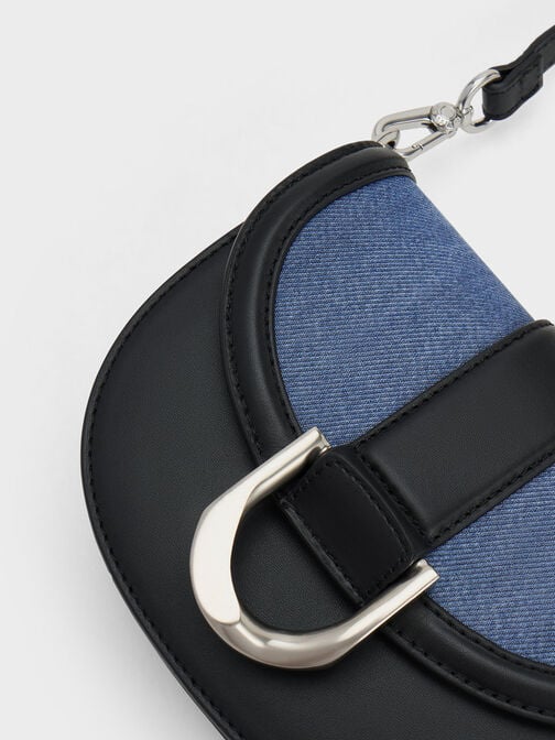 Mini Gabine Leather Saddle Bag, Denim Blue, hi-res