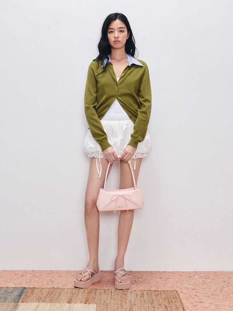 T&uacute;i đeo vai Hazel Bow Panelled, Soft Pink, hi-res