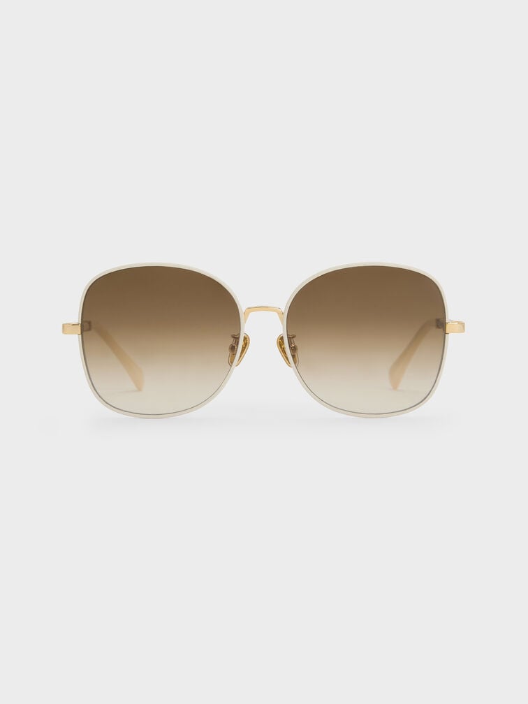 Ivette Butterfly Sunglasses, Cream, hi-res