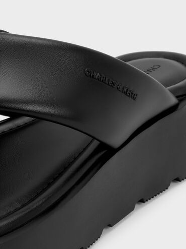 D&eacute;p kẹp V-Strap Flatform, Đen, hi-res