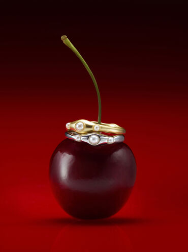 Nhẫn ngọc trai Corrine, Vàng óng, hi-res