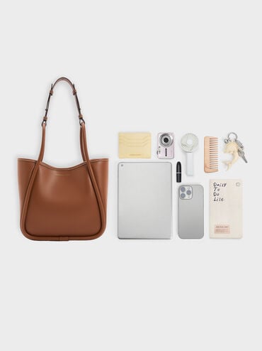 Mini Lyla Tubular Tote Bag, Chocolate, hi-res