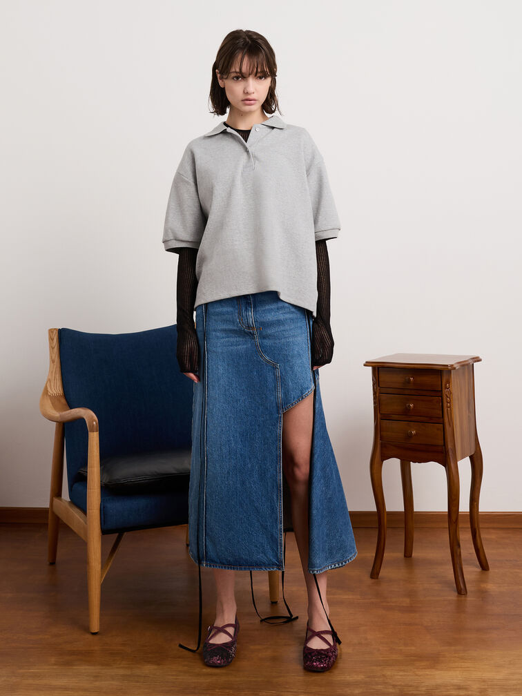 Giày búp bê đế bệt Sequinned, Đỏ burgundy, hi-res