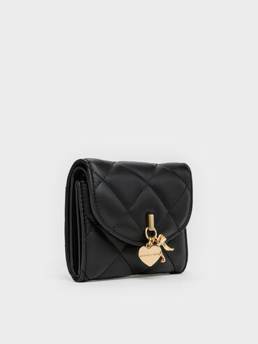 Ví ngắn hình vuông Arrietty Quilted, Đen, hi-res