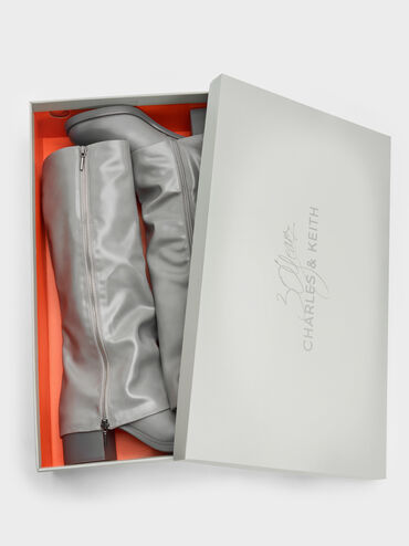 Gi&agrave;y boots cao g&oacute;t Louise Burnished, X&aacute;m nhạt, hi-res