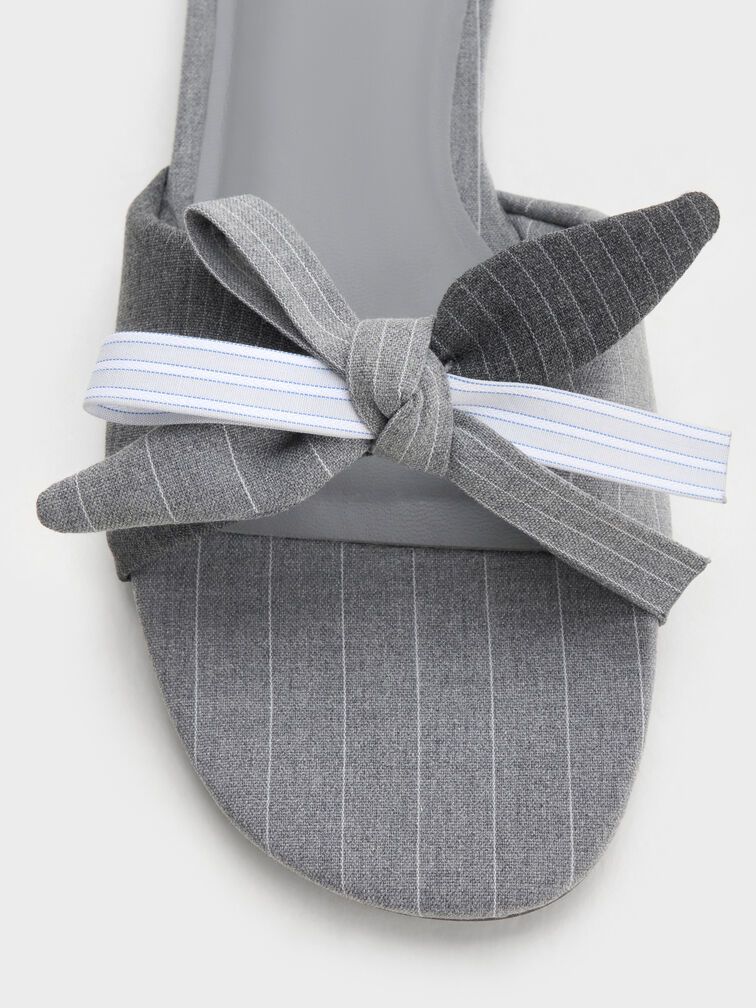 D&eacute;p quai ngang Satin Printed Bow, X&aacute;m, hi-res