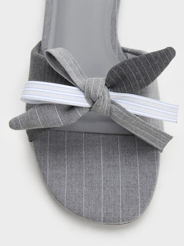 D&eacute;p quai ngang Satin Printed Bow, X&aacute;m, hi-res