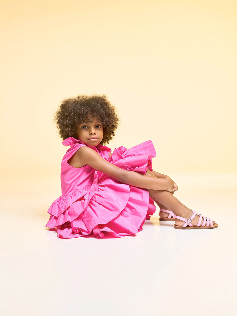 Giày sandals bé gái Caged, Hồng nhạt, hi-res