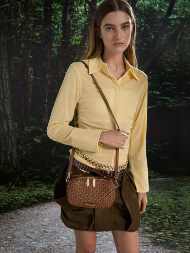 T&uacute;i đeo ch&eacute;o phom chữ nhật Azure, Chocolate, hi-res