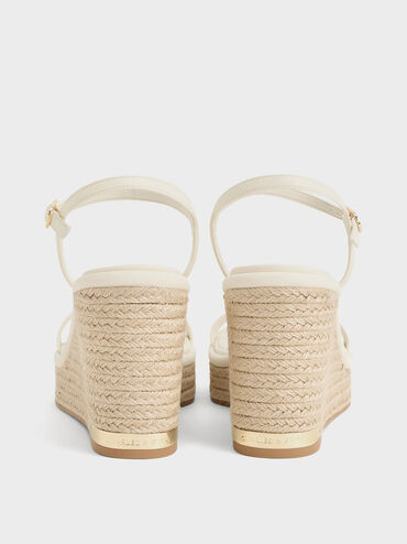 Gi&agrave;y đế xuồng quai ngang Espadrille, Kem, hi-res