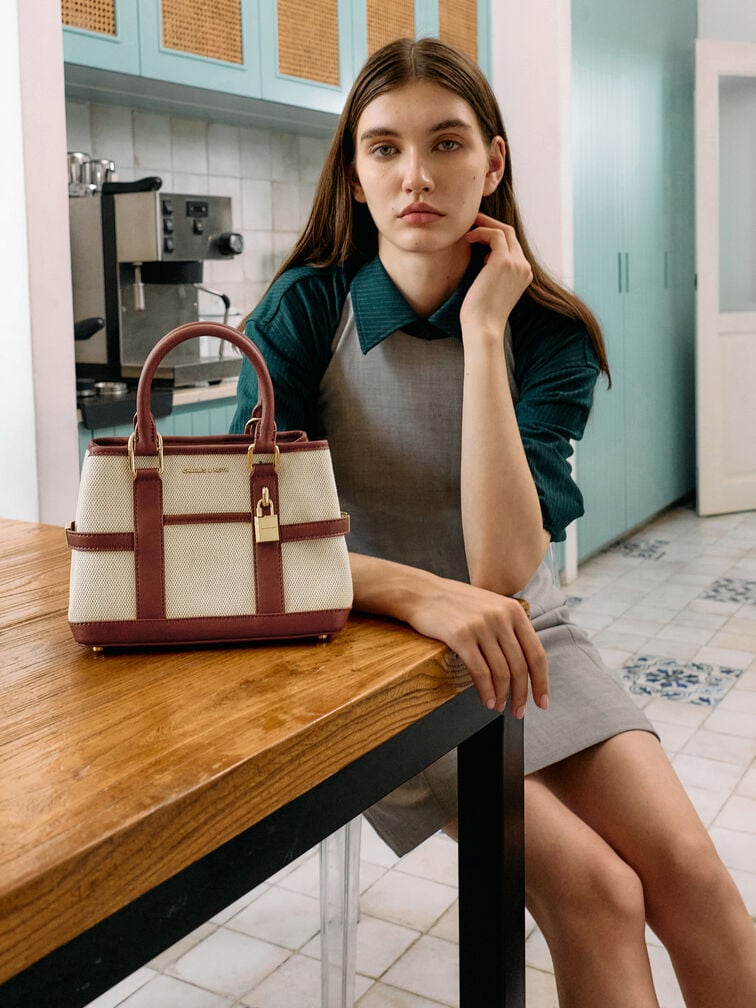 T&uacute;i tote h&igrave;nh thang Mini Scottie Canvas, Gạch, hi-res