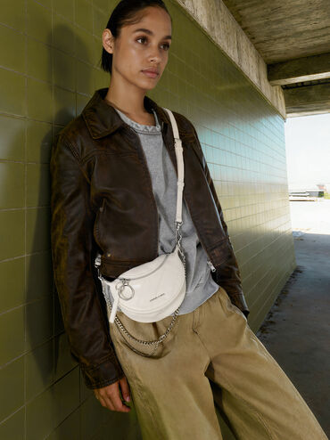 Philomena Half-Moon Crossbody Bag, Cream, hi-res