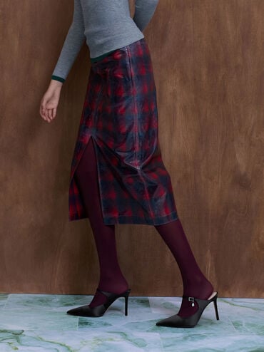 Gi&agrave;y sandals cao g&oacute;t Satin Teardrop-Crystal, Đen họa tiết, hi-res