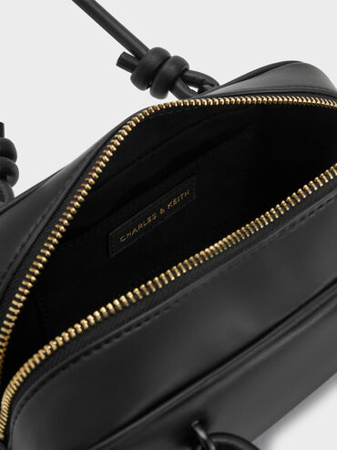 Sammie Knotted-Handle Elongated Bag, Black, hi-res