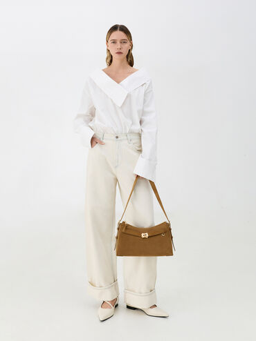 Dinora Belted Shoulder Bag, Sahara Sand, hi-res