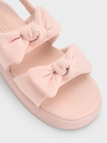 Gi&agrave;y sandals b&eacute; g&aacute;i Twill Bow, Hồng nhạt, hi-res