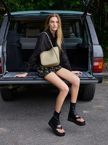 Mini Lyla Tubular Tote Bag, Pale Olive, hi-res