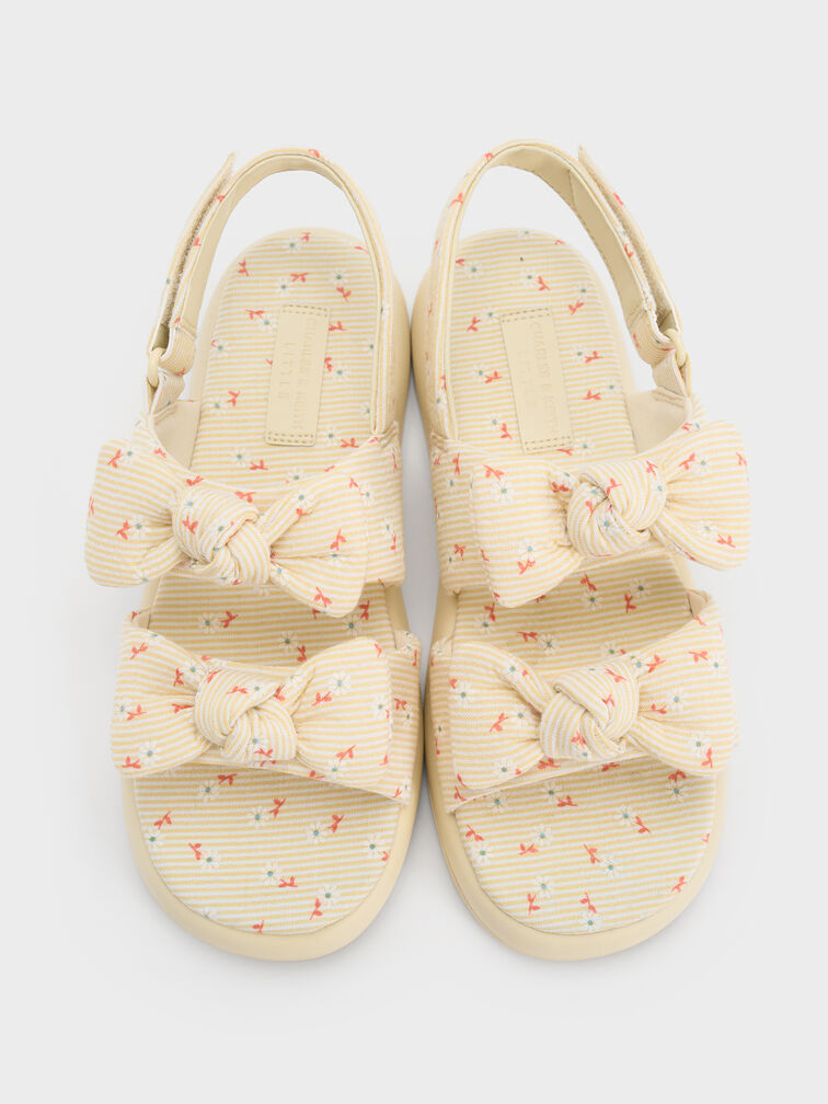 Gi&agrave;y sandals b&eacute; g&aacute;i Floral Bow, V&agrave;ng, hi-res
